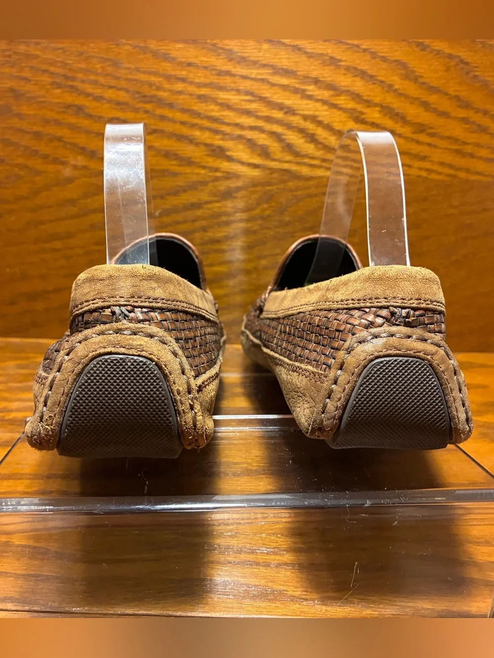 Y2K VTG Tommy Bahama Woven Leather Driver Loafers Brown Men’s Size 8